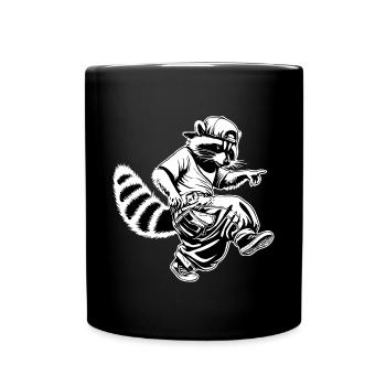 Hiphop Raccoon - Full Colour Mug - black - Front