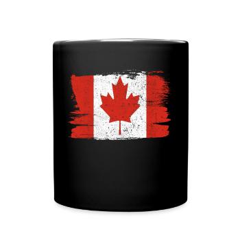 Canada Bandiera drapeau paix Vintage - Mug uni - noir - Devant