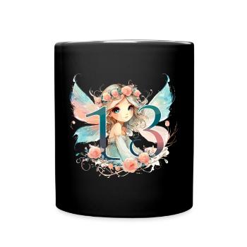13 Jahre Fee Elfe Geburtstag Geschenk - Tasse einfarbig - Schwarz - Vorne