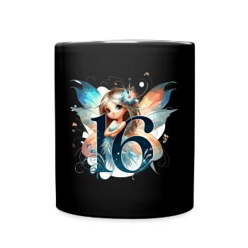 16 ans fée elfe mignon cadeau d’anniversaire - Mug uni - noir - Devant