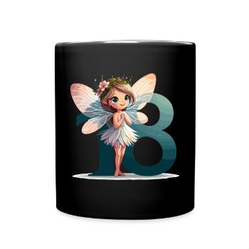 18 Jahre Fee Elfe süß Geburtstag Geschenk - Tasse einfarbig - Schwarz - Vorne