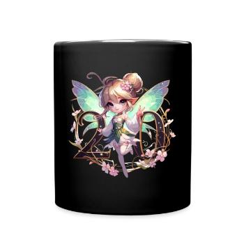 20 Jahre Fee Elfe Design - Tasse einfarbig - Schwarz - Vorne