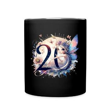 20 Jahre Fee Elfe süß blond Geburtstag Geschenk - Tasse einfarbig - Schwarz - Vorne