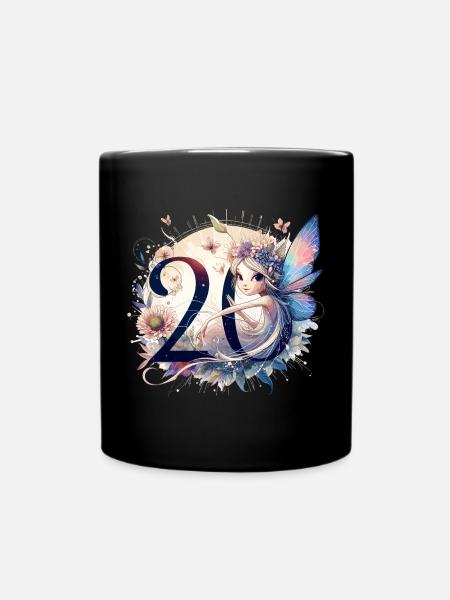 20 ans fée elfe mignon blonde cadeau d’anniversaire - Mug uni - noir