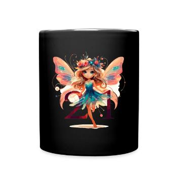 21 Years Fairy Elf Design - Full Colour Mug - black - Front