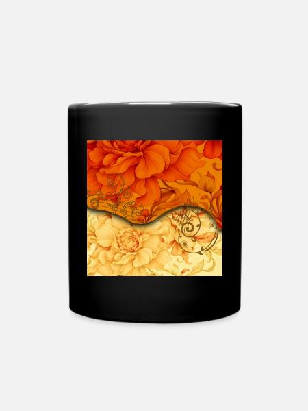 Elegantes florales Design - Tasse einfarbig - Schwarz