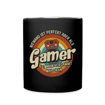 Joueur Personne n’est parfait qu’en tant que joueur - Mug uni - noir - Devant