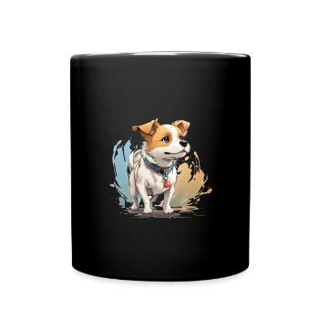 dog walker logo - Full Colour Mug - black - Front