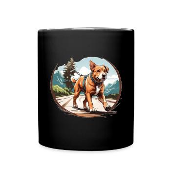 Dog walking logo 2 - Full Colour Mug - black - Front
