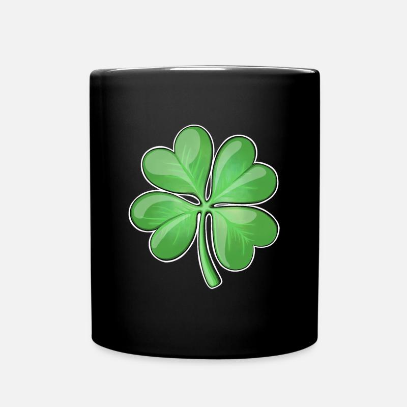 Design vibrant de trèfle à quatre feuilles - Mug uni - noir