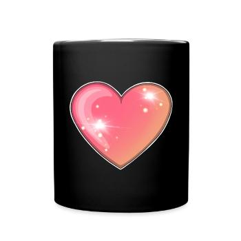 Funkelndes rosa Herz Illustration - Tasse einfarbig - Schwarz - Vorne