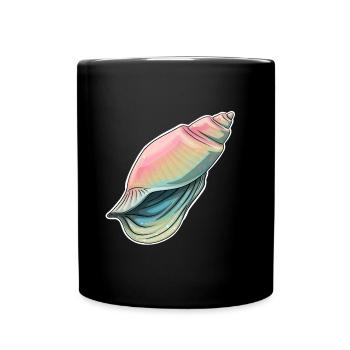 Pastel Seashell Illustration - Full Colour Mug - black - Front