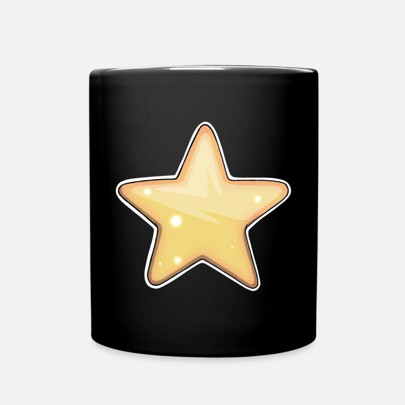 Golden Star Illustration for Apparel - Full Colour Mug - black