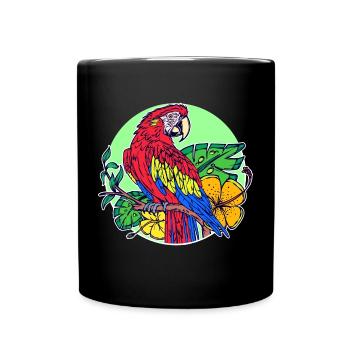 Pet, Tropical Animal, Bird, Parrot, Zoo Animals - Full Colour Mug - black - Front