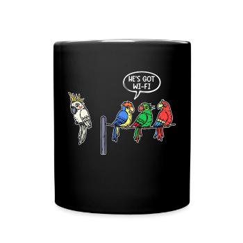 Tier Dschungel Vögel Papagei Statement Haustier - Tasse einfarbig - Schwarz - Vorne