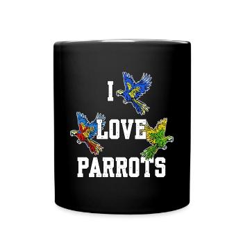 Animal Statement Animal Lover Parrot Birds Zoo - Full Colour Mug - black - Front