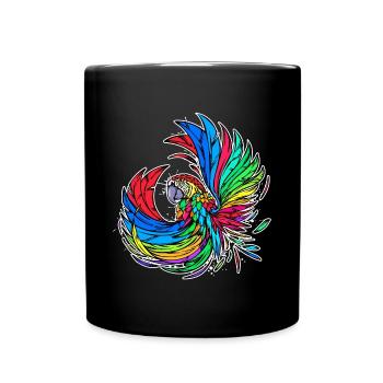 Animal, Bird, Parrot, Animal Lover, Pet, Zoo Animals - Full Colour Mug - black - Front