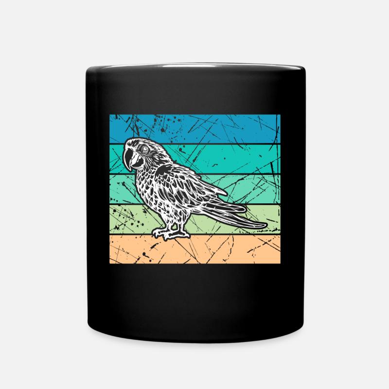 Oiseau, Jungle, Jungle, Perroquet, Zoo, Amoureux Des Animaux - Mug uni - noir