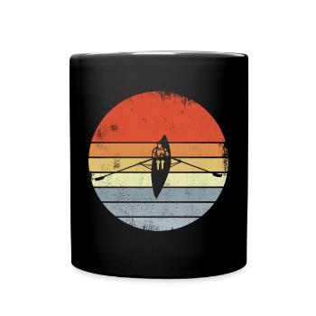 Dessin de bateau à rames Vintage - Mug uni - noir - Devant
