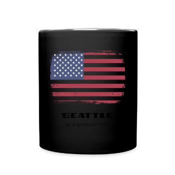 Seattle, Washington, USA - Full Colour Mug - black - Front