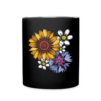 Bouquet Flowers Symbol Nature Colors Market icon - Full Colour Mug - black - Front