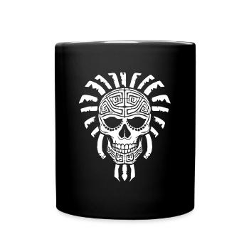 Maya-Schädel - Tasse einfarbig - Schwarz - Vorne