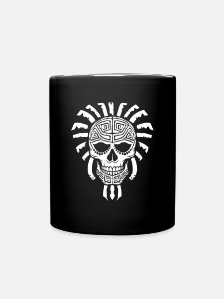 Maya-Schädel - Tasse einfarbig - Schwarz