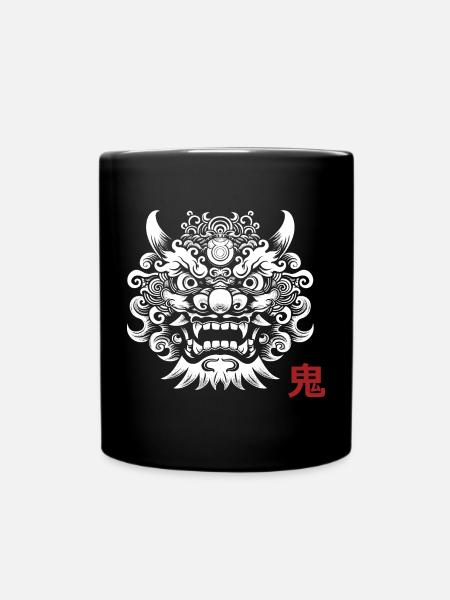 Oni, Japanese Demon - Full Colour Mug - black