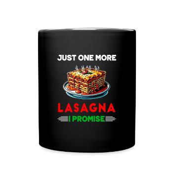 Encore une lasagne, je te le promets - Mug uni - noir - Devant