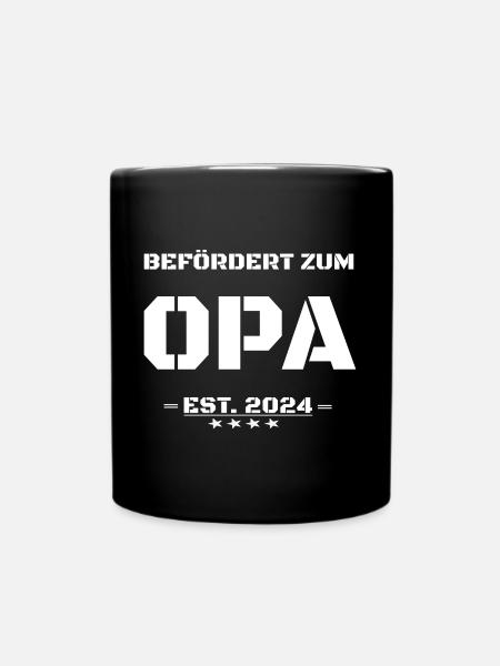 befördert zum Opa Est 2024 - Tasse einfarbig - Schwarz
