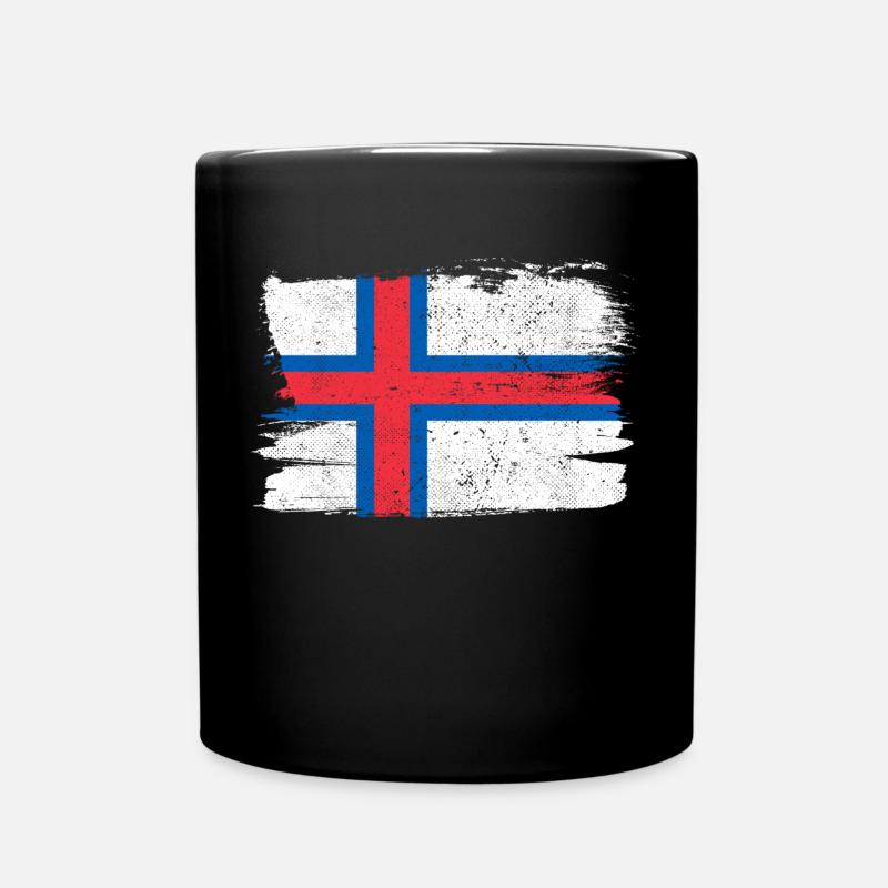 Färöer Inseln Flagge Flagge Frieden Vintage - Tasse einfarbig - Schwarz
