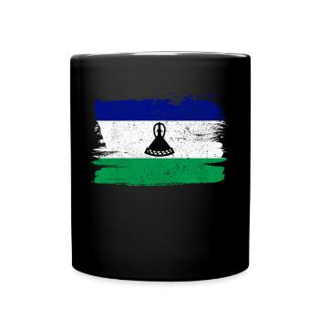 Lesotho Flagge Flagge Frieden Vintage - Tasse einfarbig - Schwarz - Vorne
