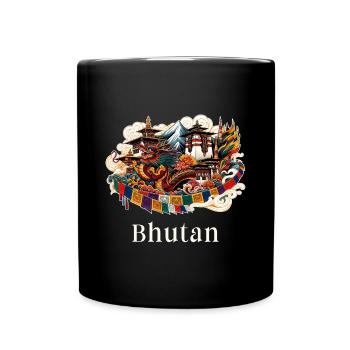 Bhutan dragon Thimphu Himalaya - Full Colour Mug - black - Front