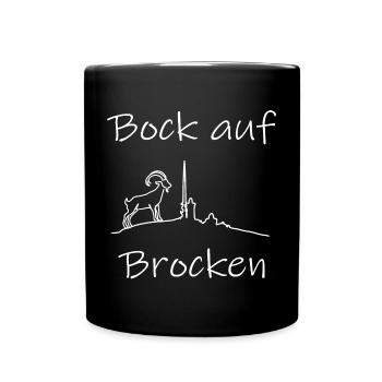 Bock auf Brocken - Harz Brocken Wandern - Tasse einfarbig - Schwarz - Vorne