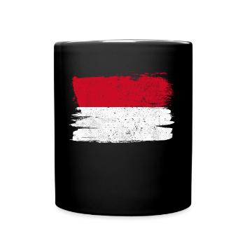 Drapeau de Monaco Drapeau de la Paix Vintage - Mug uni - noir - Devant