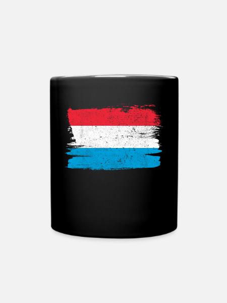 Drapeau du Luxembourg Drapeau de la Paix Vintage - Mug uni - noir