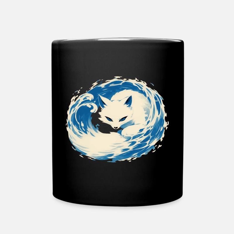 White Fox - Full Colour Mug - black