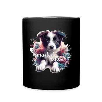 Border Collie chiot mignon chien intelligent cadeau - Mug uni - noir - Devant