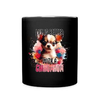 Chihuahua chiot mignon vie chien cadeau - Mug uni - noir - Devant