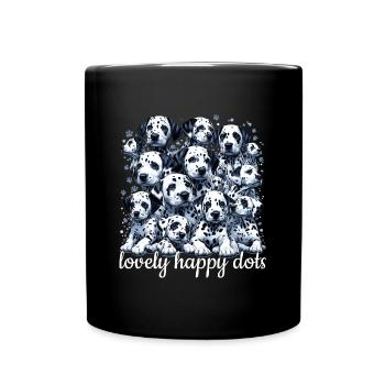 Chiot dalmatien chiot mignon pois chien cadeau - Mug uni - noir - Devant