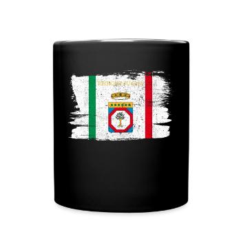 Région des Pouilles Italie drapeau drapeau paix Vintage - Mug uni - noir - Devant