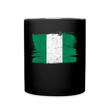 Drapeau du Nigeria Drapeau de la paix Vintage - Mug uni - noir - Devant