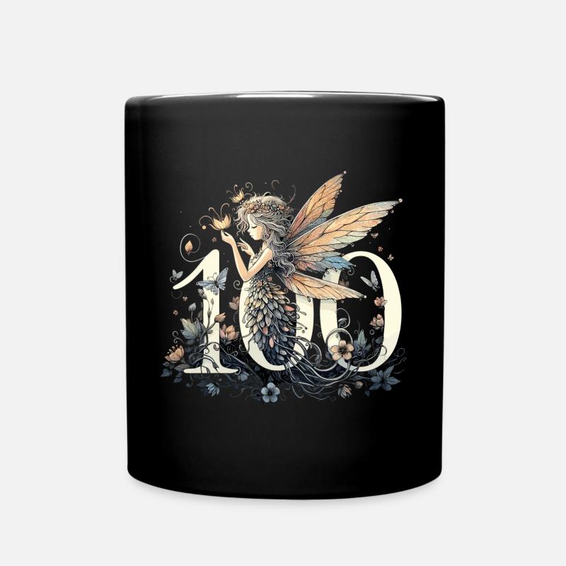 100 Jahre Fee Elfe süß Geburtstag Geschenk - Ensfarvet krus - sort