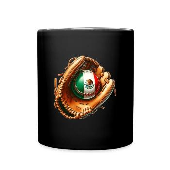 Mexico flag baseball design - Full Colour Mug - black - Front