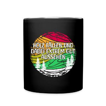 Bûcheron Woodland bois déclaration bois arbre de menuiserie - Mug uni - noir - Devant
