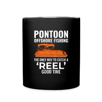 Pontonboot Motorboot Hochseefischen Lustig - Tasse einfarbig - Schwarz - Vorne