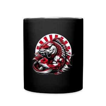 Koi fish Japan national flag carp - Full Colour Mug - black - Front