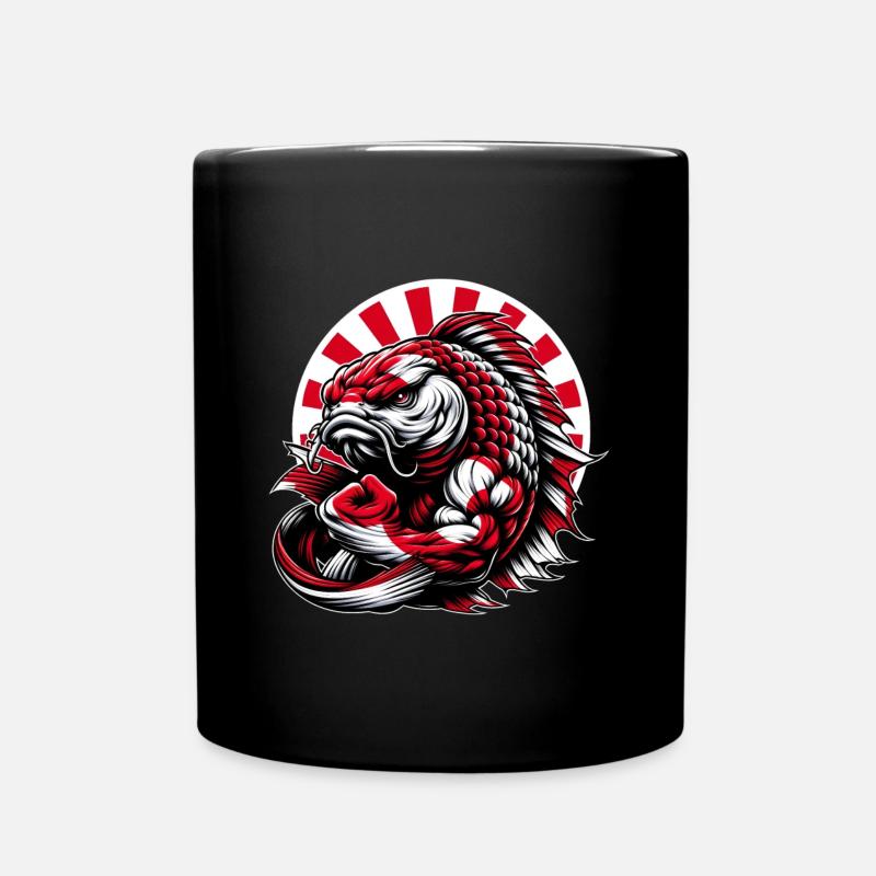 Koi fish Japan national flag carp - Full Colour Mug - black