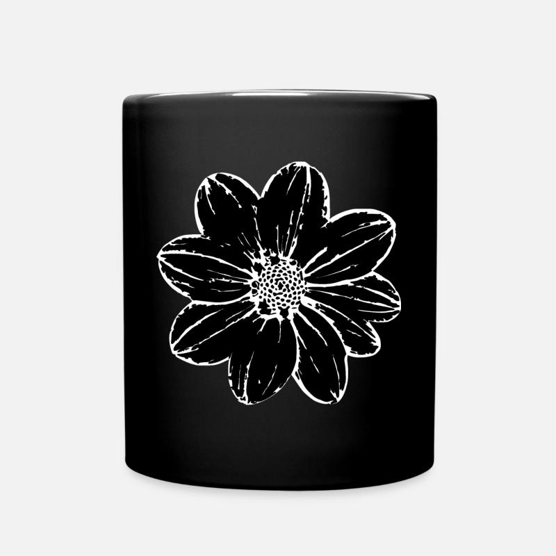 Fleur, Noir, Fleurs, Noir, Fleur - Mug uni - noir