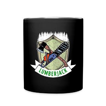 Hache de travail du bois disant scie Forester bûcheron - Mug uni - noir - Devant